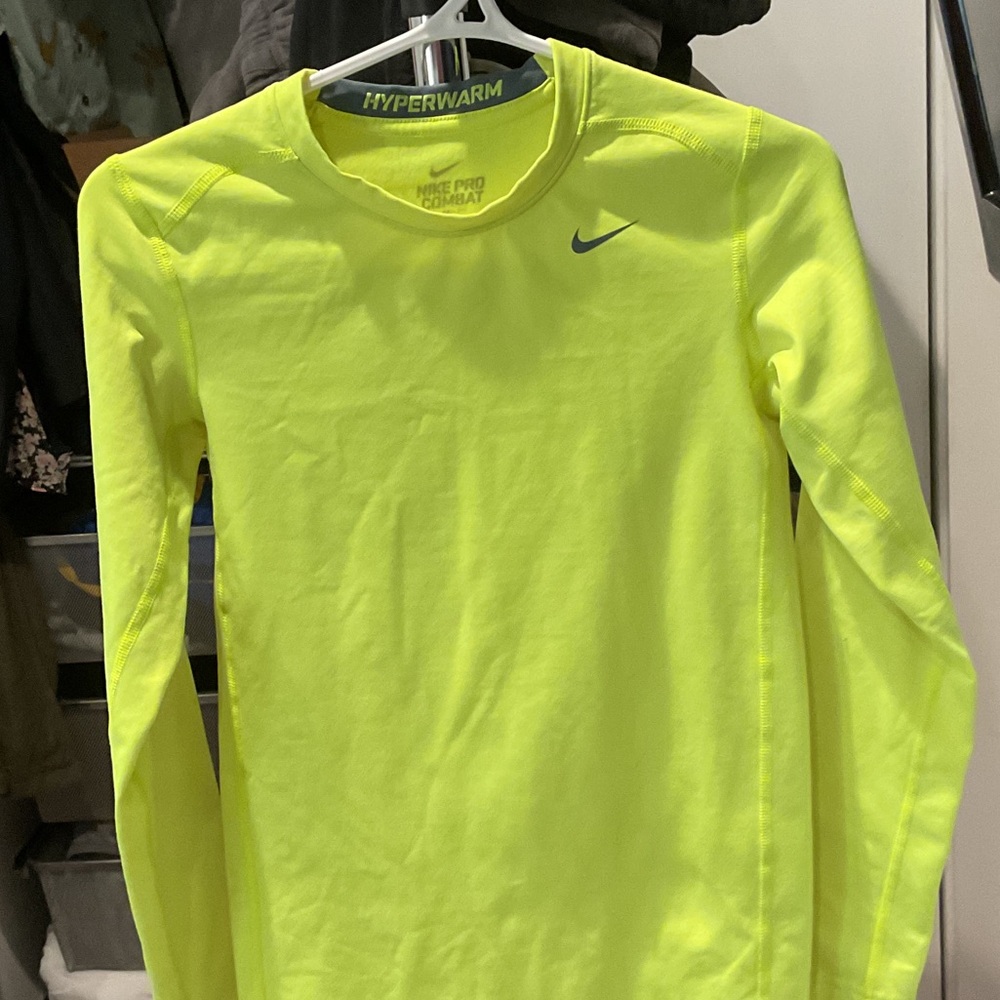 Nike Bright Yellow Hyperwarm Long Sleeve Top